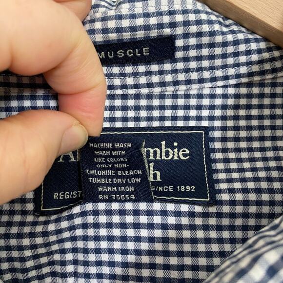 Abercrombie & Fitch Mens Button Down Shirt Large Muscle Long Sleeve Preppy - Picture 5 of 9